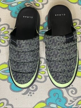 Cloak Black & Lime Slide Loafers